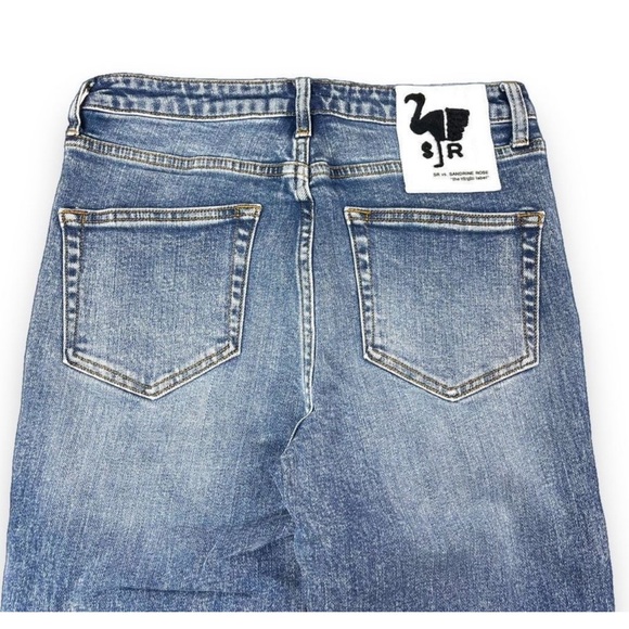 NWT SANDRINE ROSE  X FREE PEOPLE SKINNY JEAN WOMEN SIZE 28 SNOW RIPPED - Picture 4 of 10